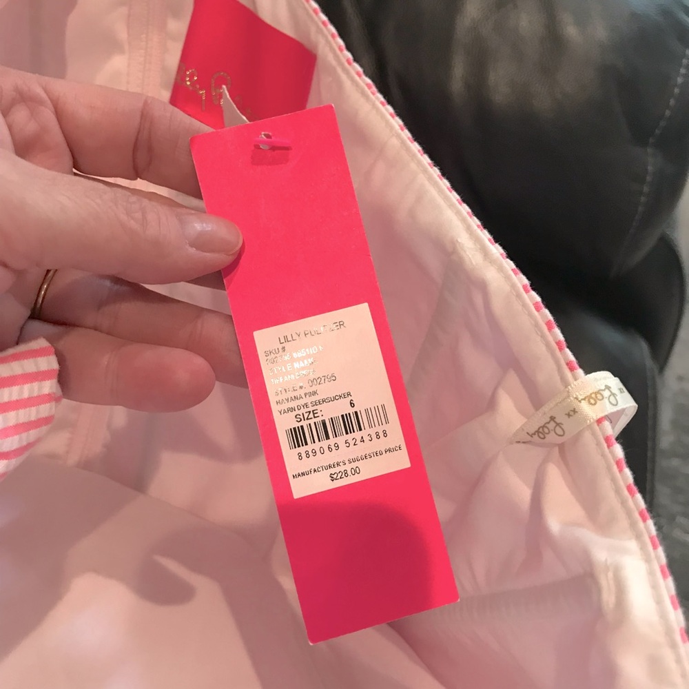 New LILLY PULITZER Tiffani One-Shoulder Dress in Havana Pink *Barbiecore* NWT - Picture 12 of 16